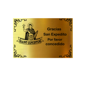 Placa Agradecimiento San Expedito 15x10 CM